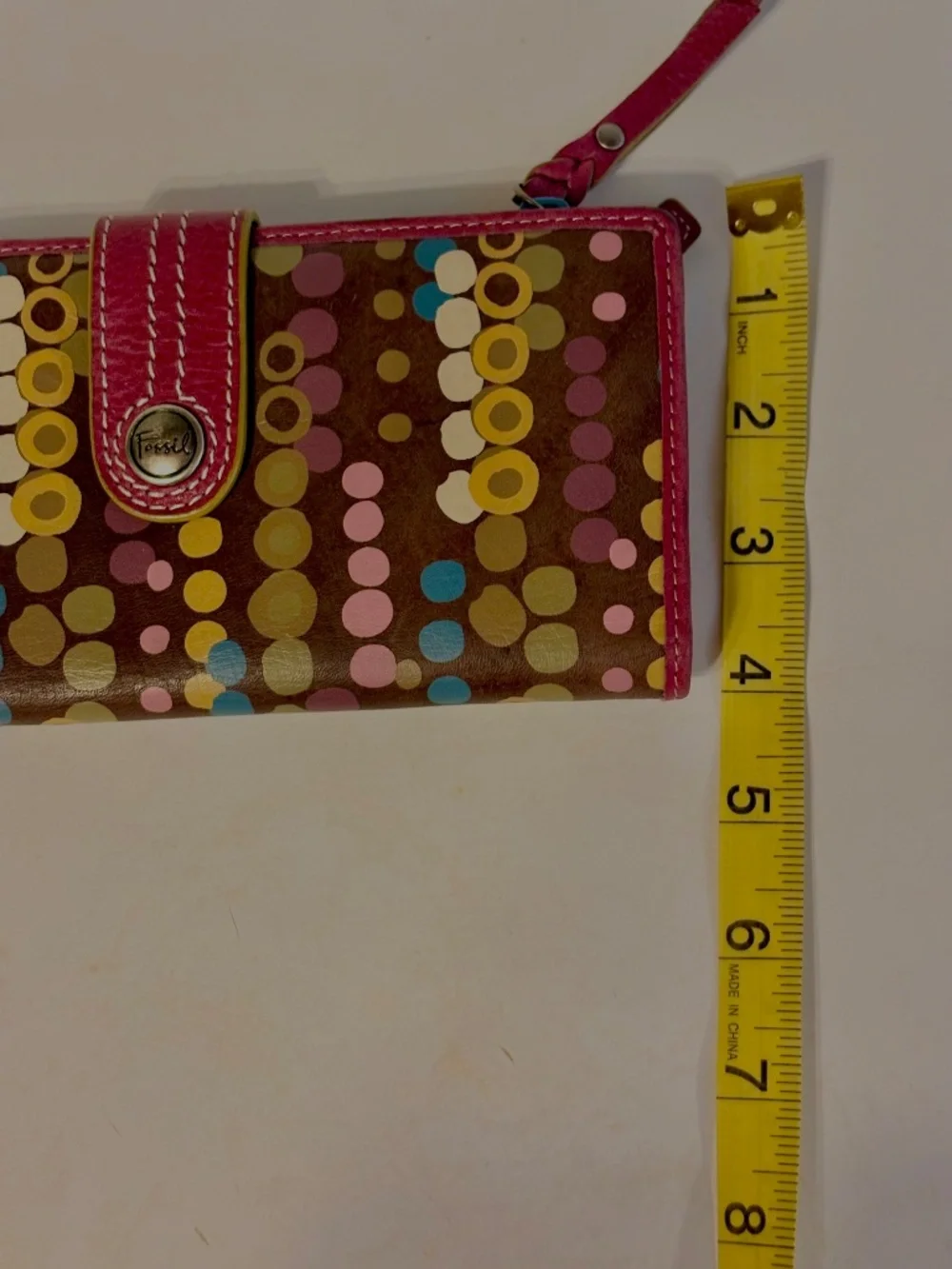 Vintage Fossil Wallet Early 2000s Style Bi Fold Colorful Y2K Retro Boho Hippie